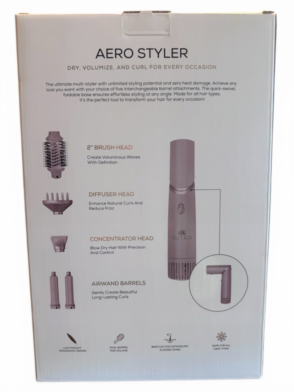 SUTRA Aero Styler Rose Gold Multi-Styler Hair Tool NEW w/ Attachments - Picture 5 of 7